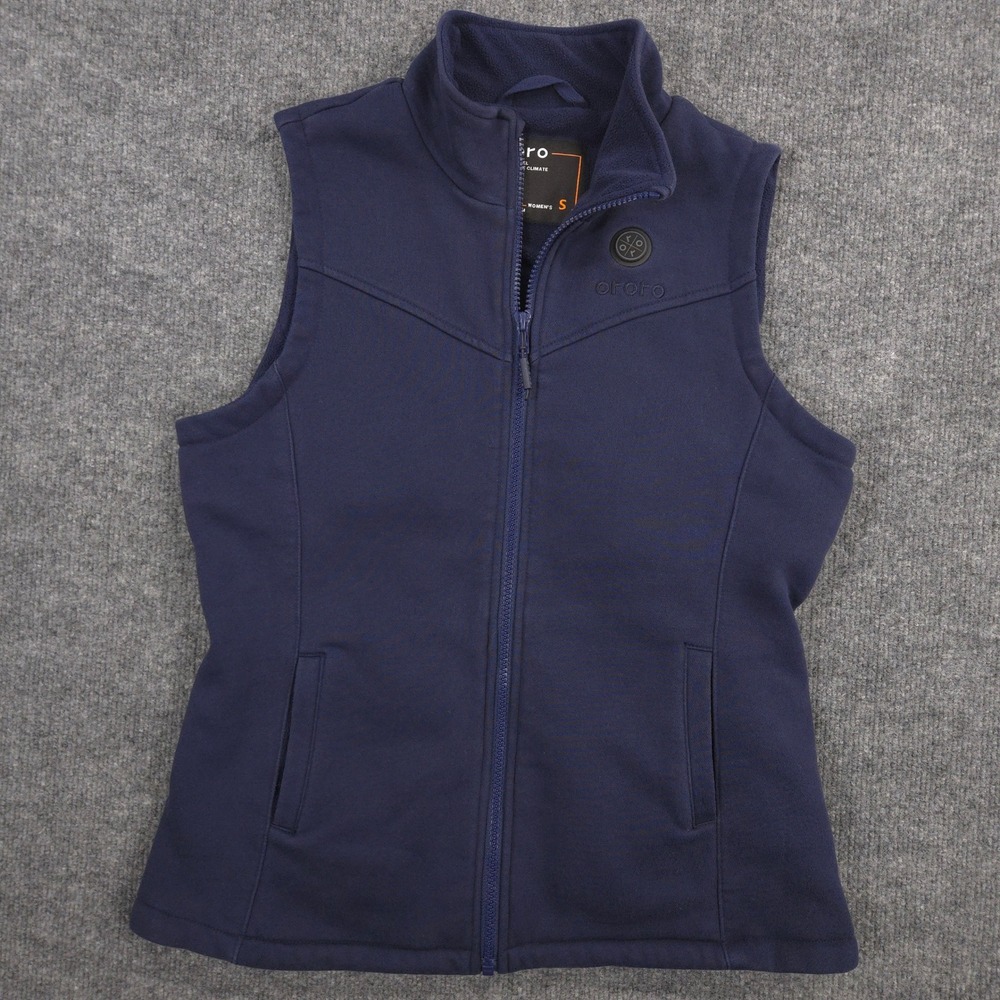 Ororo Heated Fleece Vest Womens S Navy Full Zip Slim Fit Outdoor *No Battery*